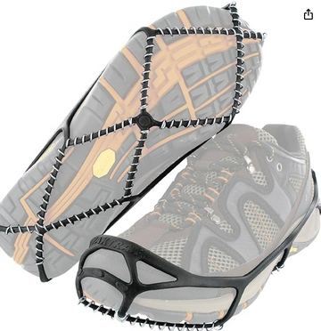 Yaktrax Walk Traction Cleats - 360-Degree Grip on Snow, Ice, & Multi-terrain Surfaces - Elastic Outer Band w/ Easy-On/Off Heel Tab & 1.2mm Zinc-coated Steel Coils - Abrasion & Rust Resistant - Unisex